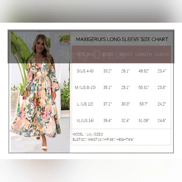 Maxigerui Long Sleeve Boho Maxi #634 - Picture 9 of 9